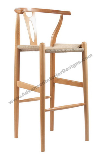 wishbone stool natural 1
